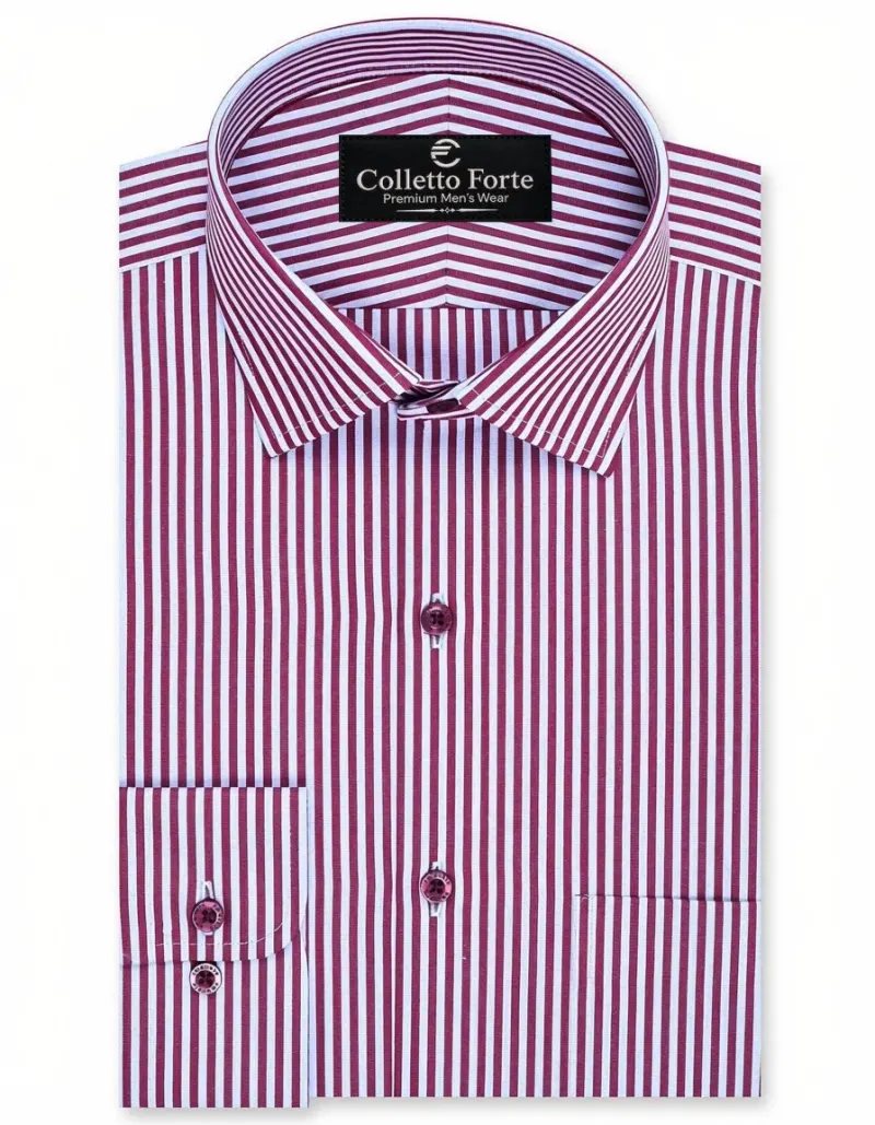 Maroon Stripe Men's Formal Shirt image