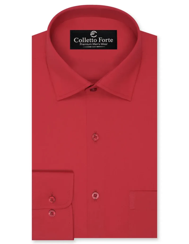 Men's Plain Red Formal Shirt image