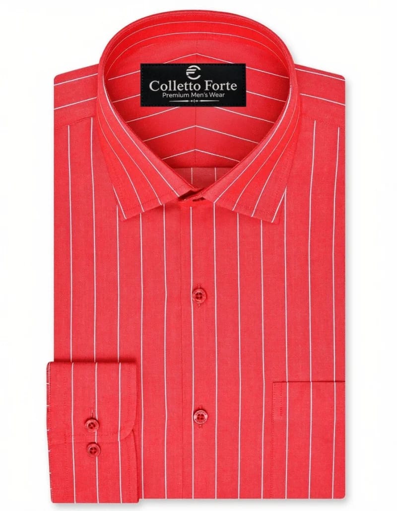 Men's Red Stripe Formal Shirt image